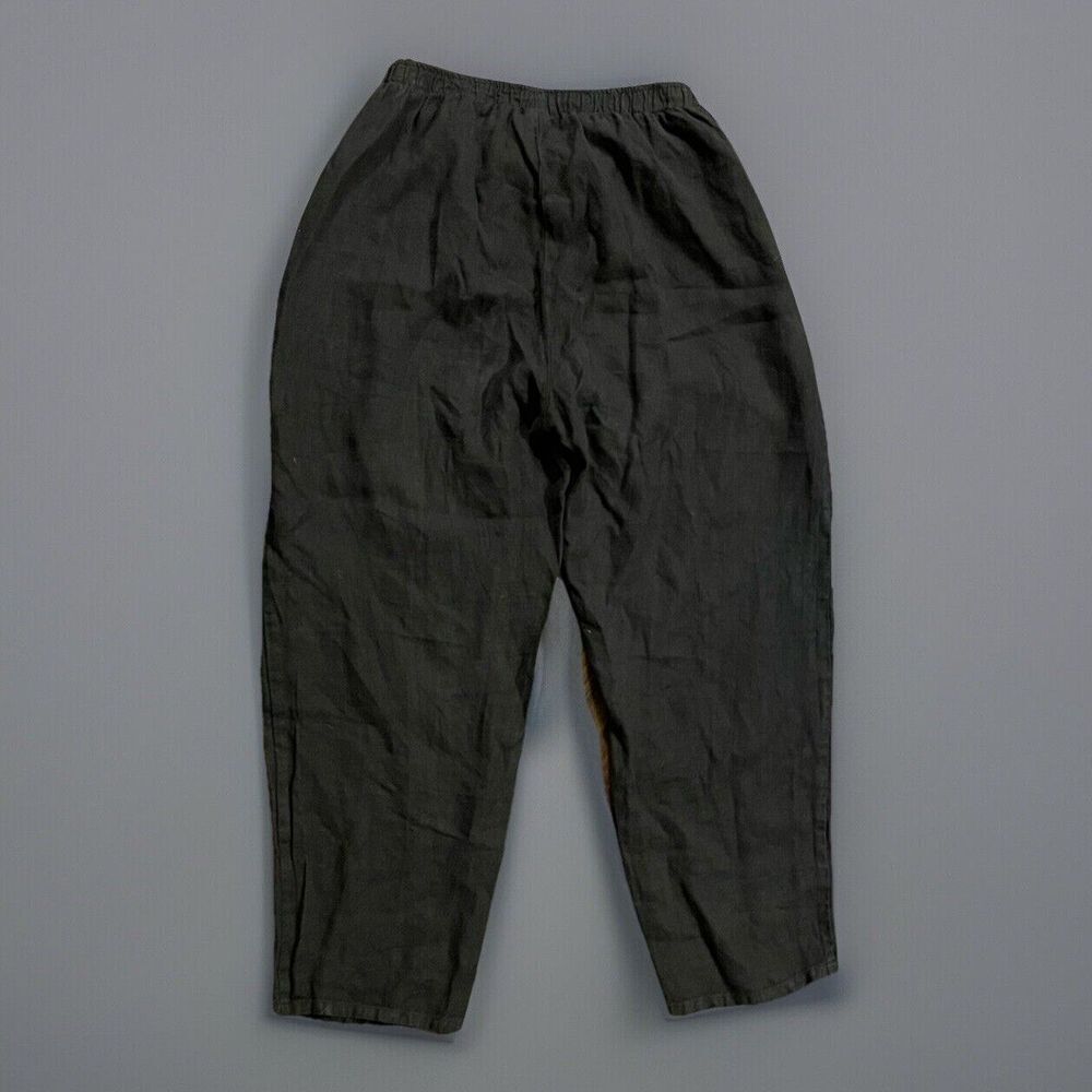 Match Point Woman's Black 100% Linen Pants‎ Stretch Comfort USA Small - Picture 2 of 5
